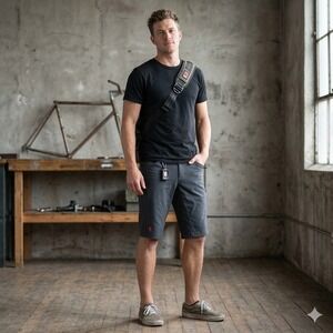 Chrome Industries Union Short 2.0 Mens 28 Gray Black Cycling Commuter Technical